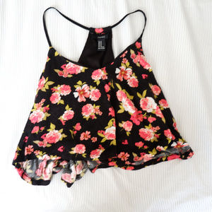 Floral Forever 21 Racerback Crop Top